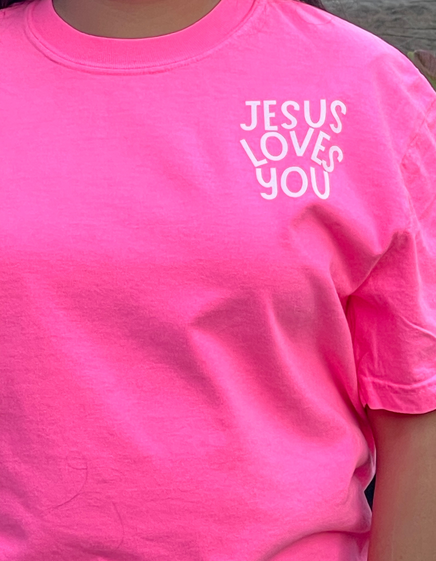 Jesus Loves You Valentine’s Day Tee (Neon Pink)