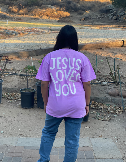 Jesus Loves You Valentine’s Day Tee (Neon Purple)