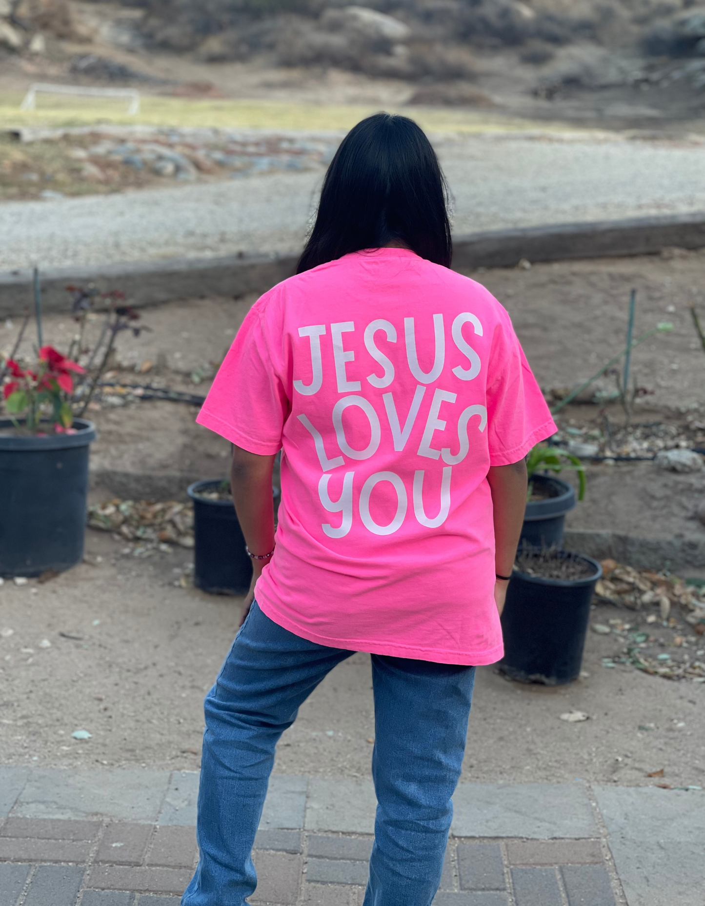 Jesus Loves You Valentine’s Day Tee (Neon Pink)